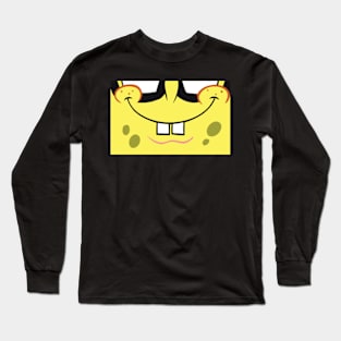 Spongebob Mouth Mask, Vector, Artwork Design Long Sleeve T-Shirt